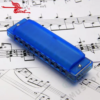 10 Holes Diatonic Blues Harp Harmonica Key of C Translucent