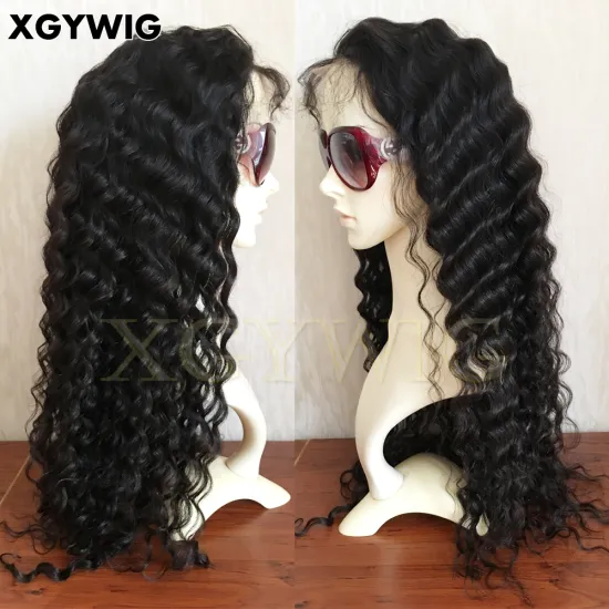 Peruvian Virgin Hair Wig - 24\" Natural Pineapple Curl - Transparent Lace Front - 100% Unprocessed