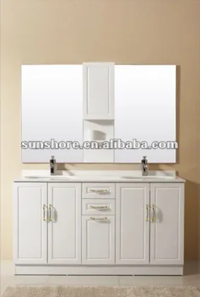 double-sink and bathroom cabinet with big space for essentials