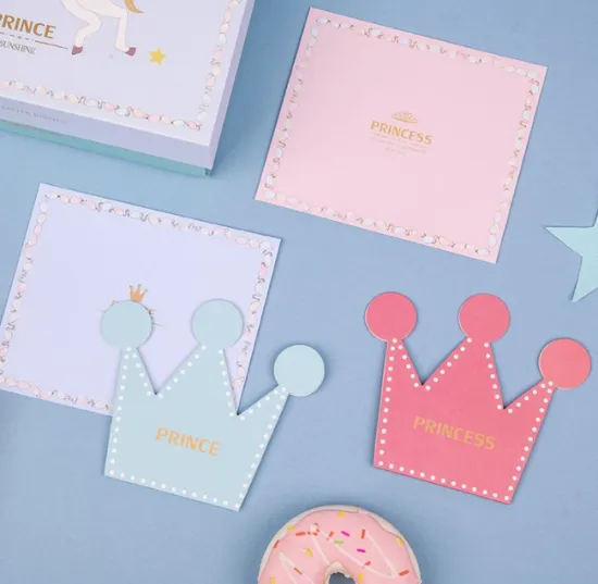 Crown shaped birthday card with envelope