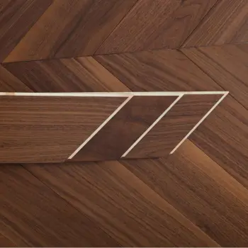 Chevron American walnut engineered hardwood parquet