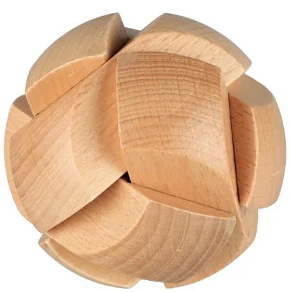 Wooden 3D Puzzle Game: Cube Magic Ball - Luban Lock Brain Teaser Toy