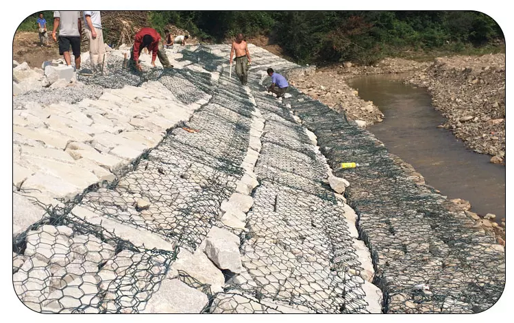 Hot-dip galvanized gabion box/heavy hexagonal mesh