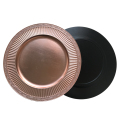 Rose Gold Wave Edge Plastic Charger Plate