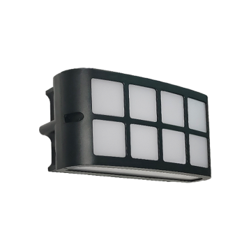 Black Aluminum Indoor/Outdoor Wall Lamp with IP65 Waterproof Rating