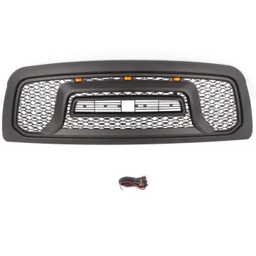 2009 2013 custom 3 pieces led lights honeycomb black front grille car grill fit for dodge ram 1500
