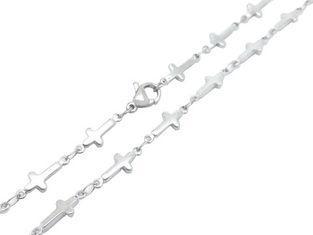 Womens 4.5mm Stainless Steel Chains Jewelry With Mini Cross