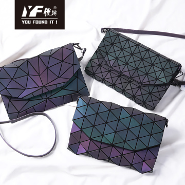 Мода стильный дешевый Crossbody геометрический складной мешок сумка сумка с PU ремешком