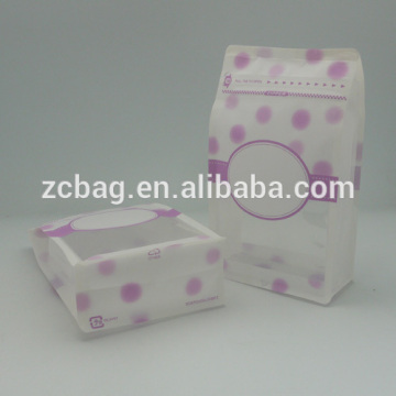 New style flat bottom standup zipper lock quad eight side seal gusset PE/PET/OPP packaging bags