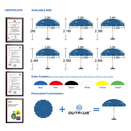 Promotional Beach Umbrellas: Orange Beach Umbrella & Sun Umbrella for Beach