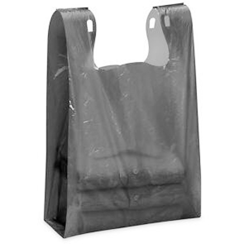 Supermarket plastic clear bag vest handles bags t shirt shopping plastic bags with own logo