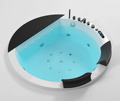 Indoor 4-Person Jacuzzi Spa with LED Phototherapy and Waterfall Feature