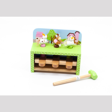 Bebês de madeira empurrar bebês, brinquedo de trem de empilhamento de madeira