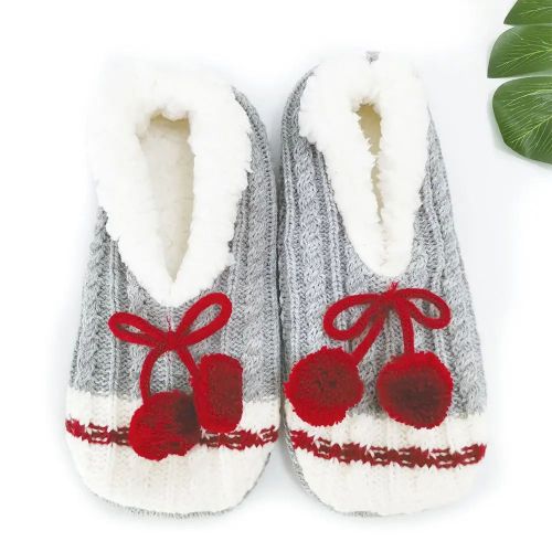 Anti Slip Christmas Plush Slipper Socks With Grips