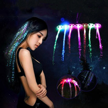 Hair Braided Clip Hairpin Colorful LED Glowing Flash Wigs Show New Year Party Christmas Decor Supplies Hogard