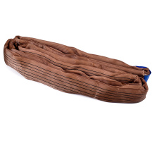 6 Ton 6M Or OEM Length 4 Ply Soft Lifting 6T Round Glass Sling Belt Brown Color Safety Factor 8:1 7:1
