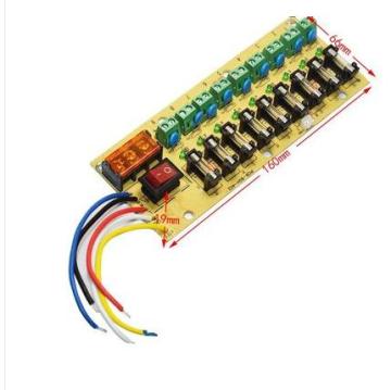 Barde PCB de distribution d'alimentation à 9 canaux 12V avec des bornes
