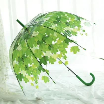 Thickening POE Transparent Umbrella Maple Leaf Umbrella