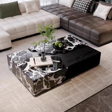 Italian Minimalist Marble Coffee and Tea Table