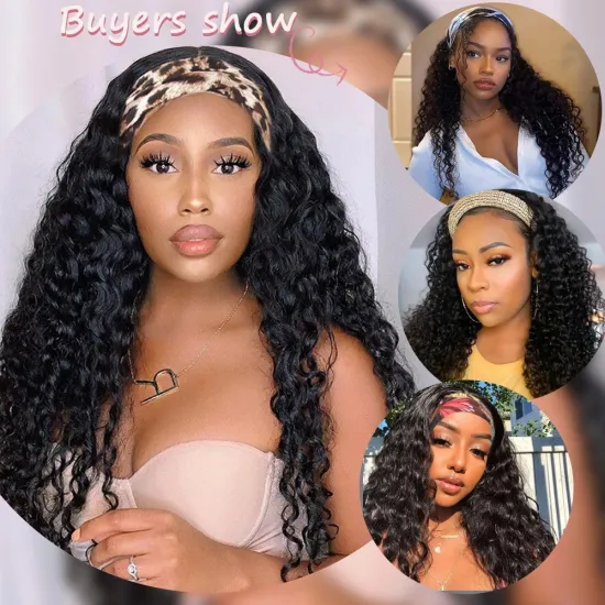 100% virgin Brazilian human hair headband wigs,cheap wholesale natural human hair wigs for black women,none lace wigs