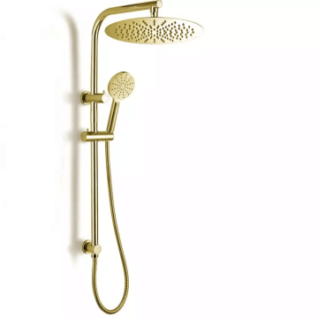 Stainless Steel Brushed Gold Bathroom Shower Set with Wall-Mounted and Handheld Options