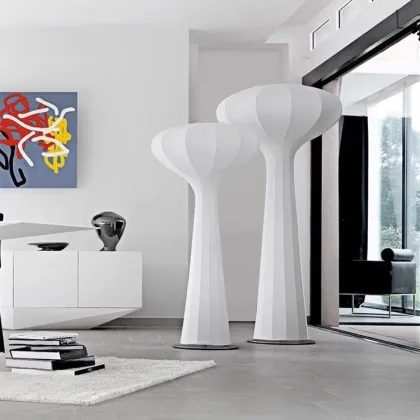 Silky Silk Nordic Vertical Floor Lamp - Modern LED Light for Living Room and Study