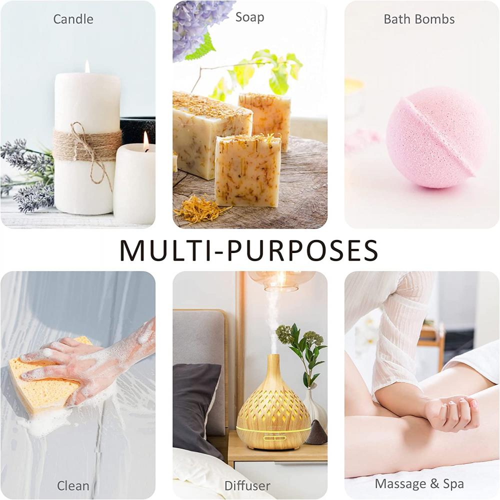 Top 6 mélanges organiques aromathérapie à l&#39;huile essentielle pure ensemble pour les diffuseurs, les soins à domicile, l&#39;air frais