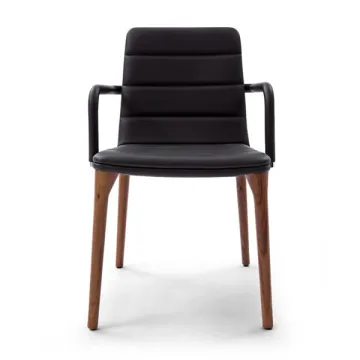 Metal Tube Armrests Pit Dining Chair