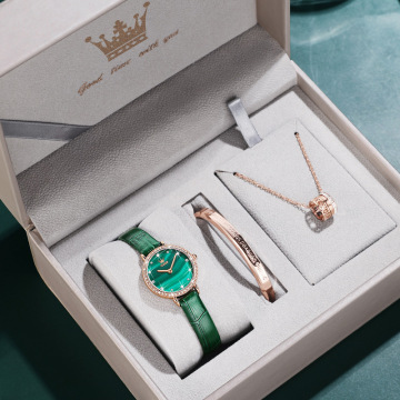 OLEVS Luxury Ultra-Thin Small Green Watch for Women: A Stylish Water-Resistant Wristwatch with Gift Set