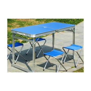 Portable Folding Aluminum Camp Picnic Table - Expandable Foldable Dining Set