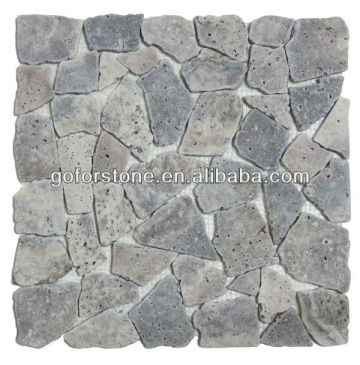 Tumbled travertine mosaic tile