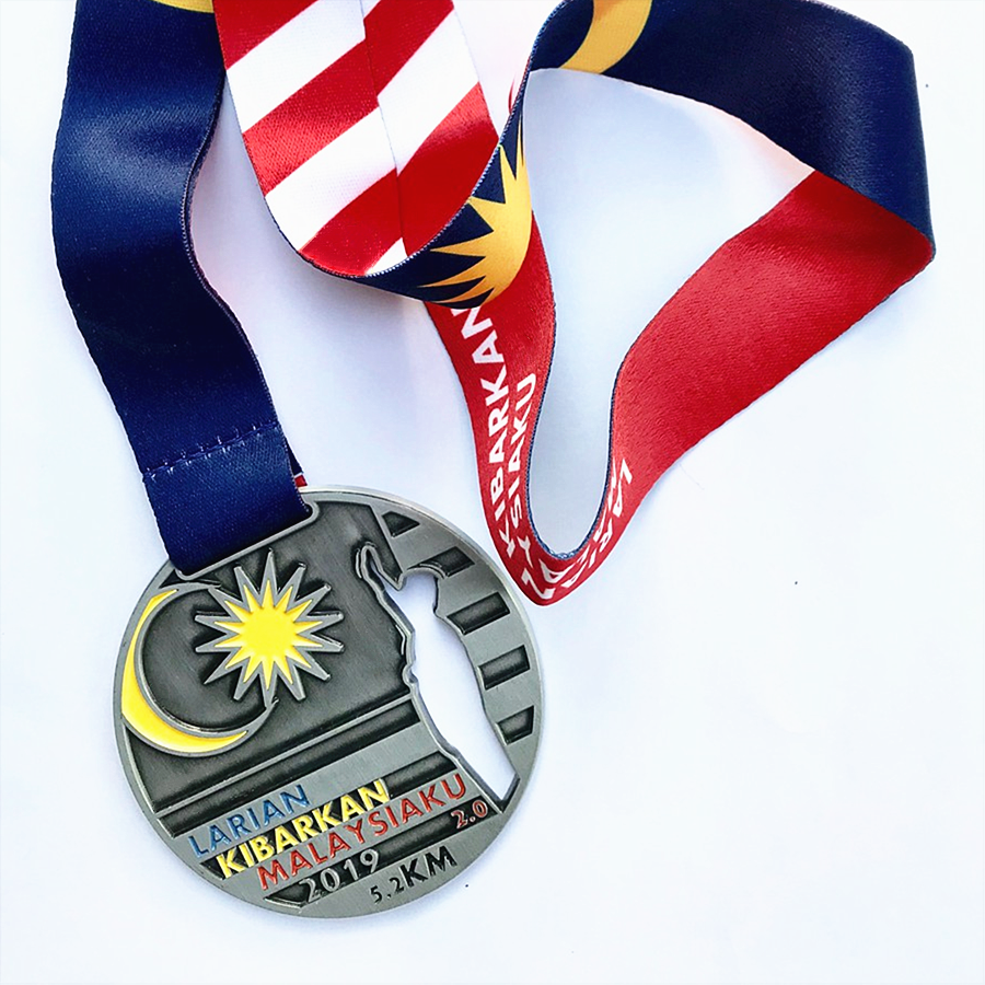 Medalla personalizada de Larian Malaysiaku Kibarkan