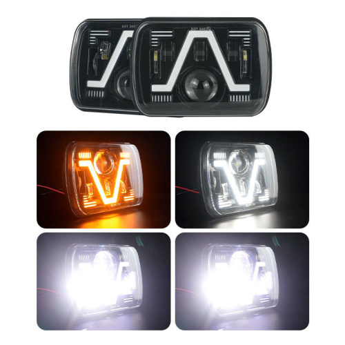 LiuHJG 5x7 Inch 12V-80V Universal Square motorcycle Aluminum Alloy Auto Lighting LED Headlight for Motorcycle/Truck