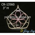 Coronas de flores rosa Rhinestone 3 pulgadas