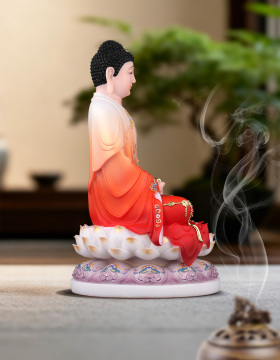 White Marble sitting statue of Sakyamuni Buddha