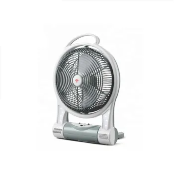 12 Inch High Speed Rechargeable Solar AC/DC Portable Table Desk Fan with LED Light
