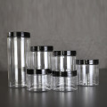 83mm Plastic Jars Black Lids Kitchen Storage Containers