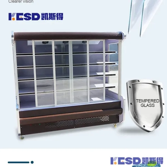 Commercial Air Curtain Cabinet Supermarket Fridge Display Refrigerator Showcase Vertical Open Chiller