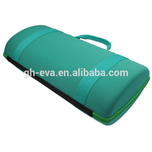 Green Plain Double Portable Wine bottle Carrier With Webbing Handle