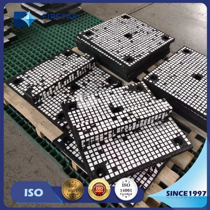 Alumina Wear Resistant Lining Vulcanized in Rubber with Steel Backing