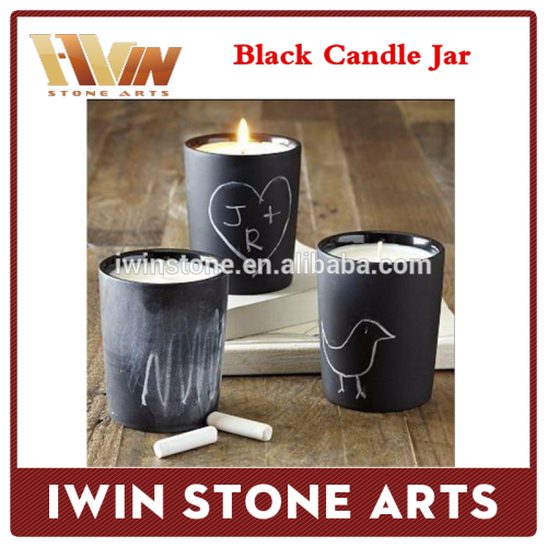 Black Candle Jar | Marble candle holder | Stone Candle Jar