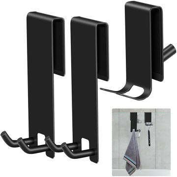 Stainless Steel Shower Door Hook and Towel Rack - Drilling-Free Installation