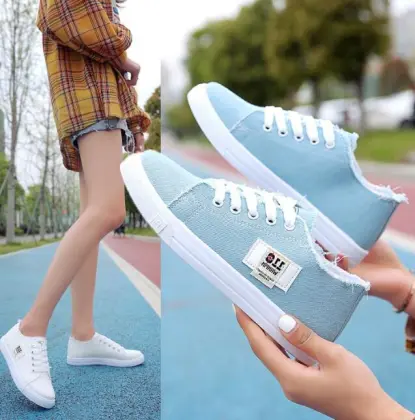 White Women's Canvas Wedge Shoes: Stylish and Comfortable Footwear for Women