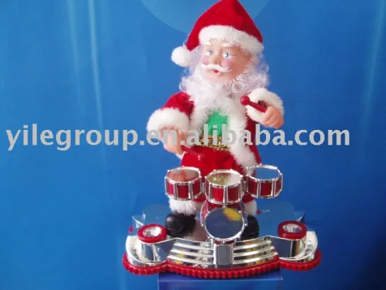 8"santa hitting drums/santa toys/electrical santa