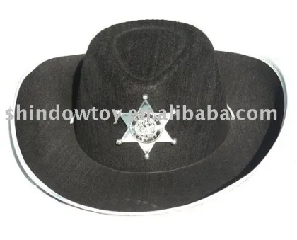 Carnival hat /Festvial hat /Party hat black Wide brim hat with white six pointed star