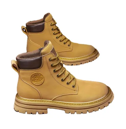 Men's Big Bull Leather Upper High Top Casual Boots
