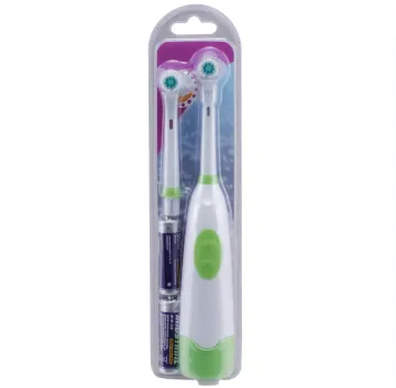 Rotary Battery-Powered Toothbrush with BSCI Approved Simple Switch and Polished Bristle Head