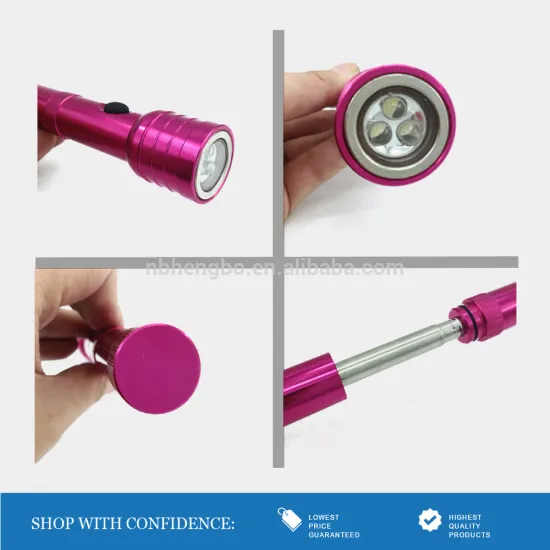 hengbo directly telescopic led flashlight with magnet on the top