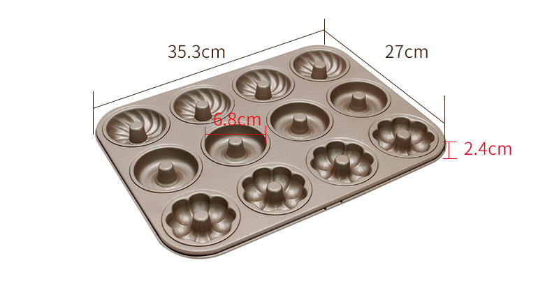 12-cavity carbon steel doughnut cake pan (41)