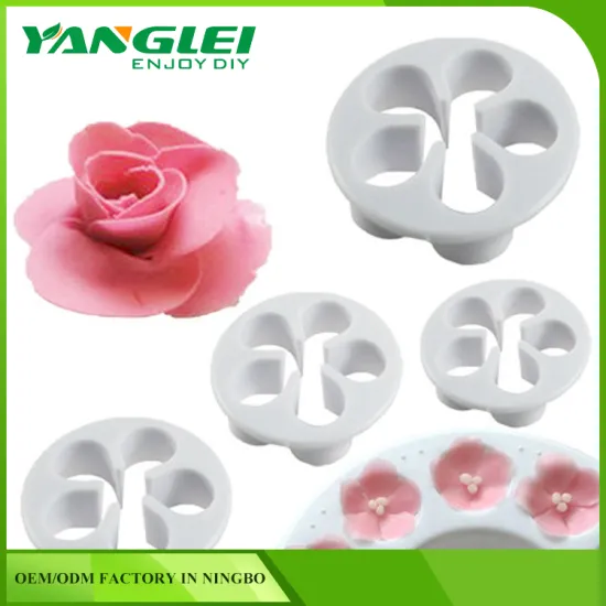 Rose Shape Cake Sugarcraft Cookies Plunger Cutter Mold